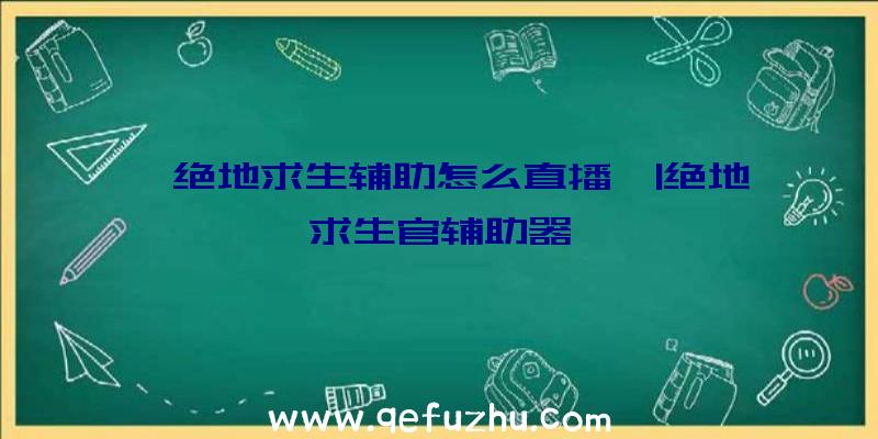 「绝地求生辅助怎么直播」|绝地求生官辅助器